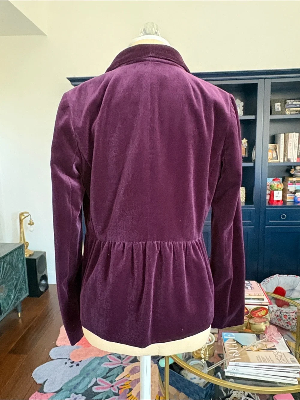 Jcrew Purple Peplum Velvet Women's Blazer Jacket size 4